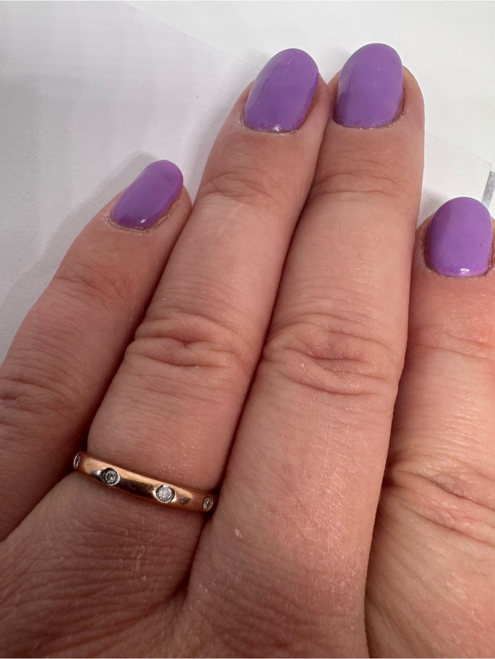 Vintage 10K 417 Solid Rose Gold Diamond Ring | Natural Diamond | Size 6 - Picture 10 of 15